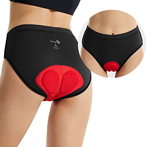 BALEAF Sport Ciclismo Bragas para Mujer Sports Pantalon Corto 3D Acolchado Transpirables, de Secado rápido Negro M