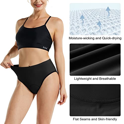 BALEAF Sport Ciclismo Bragas para Mujer Sports Pantalon Corto 3D Acolchado Transpirables, de Secado rápido Negro M