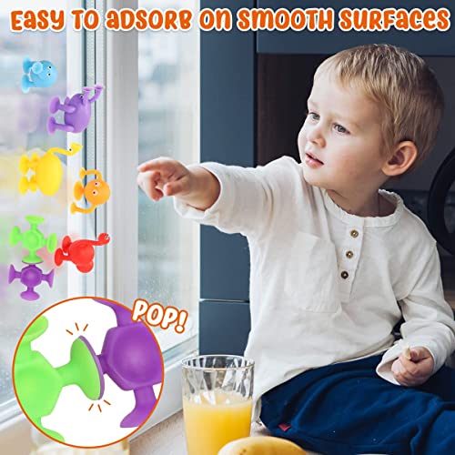 Bambebe Juego de Ventosas para Niños, Juguetes Bañera Bebe, 27 Piezas Juguetes de Succión para Bebés, Juguetes Sensoriales Interactivos, Juguetes de Baño para Niños