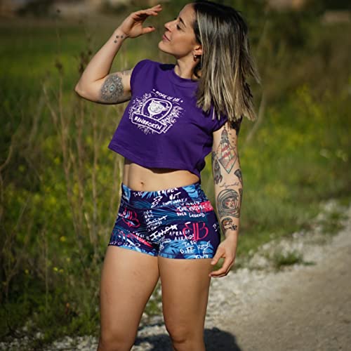 BANBROKEN Short Pantalón Corto Deportivo para Fitness Mujer, Gimnasio, Crosstrainning, Running, Halterofilia, Yoga, Gym (M, Wild)