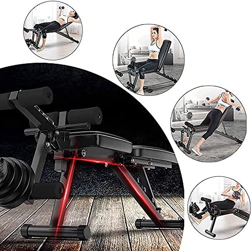 Banco De Musculación Multifunción Plegable y Ajustable,5 Posiciones De Inclinación 3 De Altura Para Entrenamiento De Cuerpo Completo,Plegable Banco De Declive Inclinado Prensa Para Gimnasio En Casa