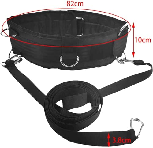 Banda de arnés de resistencia física/Cinturón de resistencia de entrenamiento para correr/Cinturón de cintura de gimnasio para tirar del trineo/con anillos/para equipos de entrenamiento de resistencia