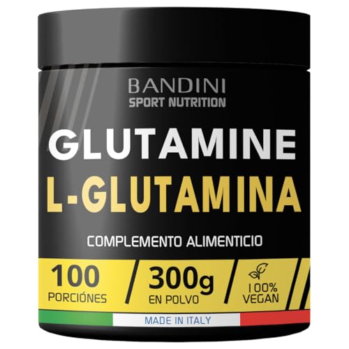 Bandini® L-Glutamina Pura Kyowa® Quality en Polvo - Aminoácido útil para el Ejercicio de Alta Intensidad - Suplemento que Potencia la Masa Muscular - Glutamina POWDER 100% Vegana - Envase de 300 g