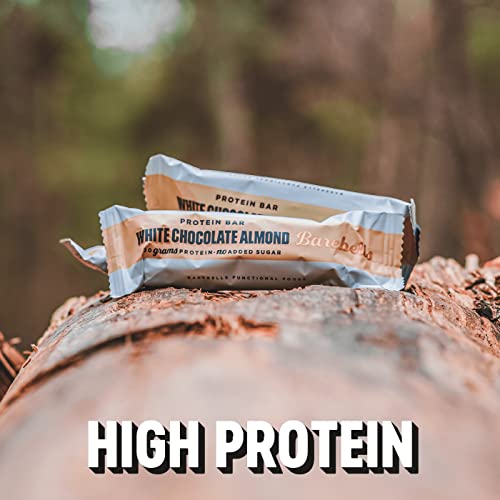 Barebells - Barritas Proteína - 20g Proteína x Barrita - Baja en azúcar y Calorías - Sin Aceite de Palma - White Chocolate Almond - Pack de 12 Barritas x 55g