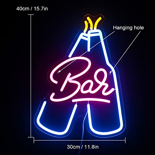 Barra de luces de bar multicolor para decoración de pared, luz LED brillante con fuente de alimentación USB para bar, club, bistro, fiesta