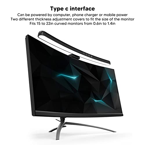 Barra de Luz de Monitor, Lámpara de Monitor de PC, Pantalla Táctil óptica Asimétrica, Barra de Luz del Monitor, 7 Colores RGB, Función de Sincronización, para Pantalla Curva