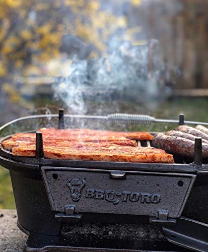 BBQ-TORO Parrilla de Hierro Fundido Estilo Hibachi I Parrillas de Mesa Portátiles I Mini Barbacoa
