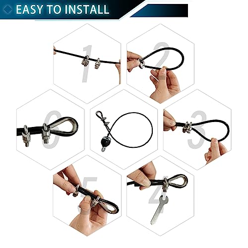 BBYPP Cable De Acero para Fitness, Cuerda Gimnasio Alambre, Cable De Gimnasio, Gimnasio Polea De Fitness Accesorios (Tamaño : 2m)