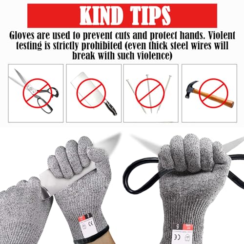 BDSHUNBF 2 Par Guantes Anticortes, Guantes de Protección y Anticorte, Guantes Resistentes al Corte, Guantes de Malla para Carnicero, Guantes Anticortes Cocina, Cortar Rebanar Procesamiento de Carne