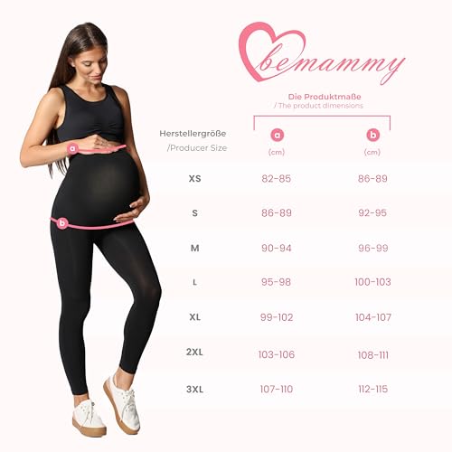 Be Mammy Leggins Premamá Largos Embarazo Lactancia 02(Negro, XL)
