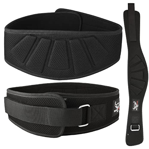 BEAST RAGE Cinturón de levantamiento de pesas, bloqueo automático, soporte lumbar de neopreno, doble acolchado, cinturón de fitness para hombres y mujeres, agarre curvo, peso muerto (M, negro)