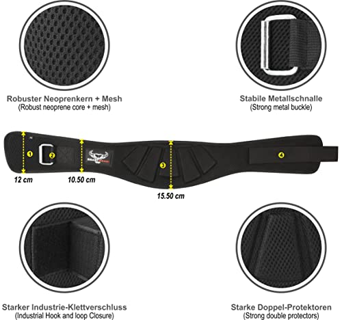 BEAST RAGE Cinturón de levantamiento de pesas, bloqueo automático, soporte lumbar de neopreno, doble acolchado, cinturón de fitness para hombres y mujeres, agarre curvo, peso muerto (M, negro)