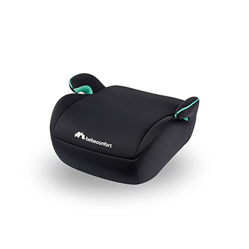 Bebeconfort Manga i-Safe, Asiento Elevador de Coche, 6-12 Años, 125-150 cm, Silla Compacta y Ligera (menos de 1 kg), Fácil Instalación con Cinturón, Acolchado, Tejidos Suaves, Full Black