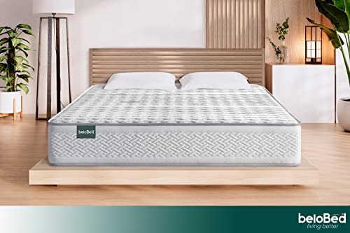beloBed Colchón 150x190 cm Altura 28 cm con Viscolastica Alto Confort. Firmeza Media. Multicapa Transpirable. Nucleo de Espuma HR. Doble Cara. Reversible Invierno Verano AirLuxe