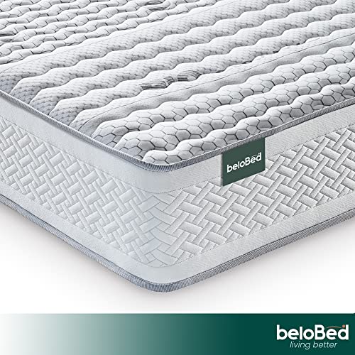 beloBed Colchón 150x190 cm Altura 28 cm con Viscolastica Alto Confort. Firmeza Media. Multicapa Transpirable. Nucleo de Espuma HR. Doble Cara. Reversible Invierno Verano AirLuxe