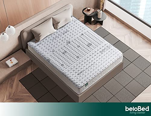 beloBed Colchón 150x190 cm Altura 28 cm con Viscolastica Alto Confort. Firmeza Media. Multicapa Transpirable. Nucleo de Espuma HR. Doble Cara. Reversible Invierno Verano AirLuxe