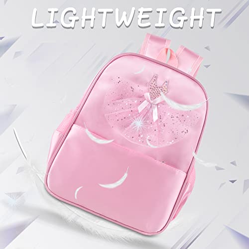 besbomig Bolsa de Ballet para Niñas Bolso de Deporte Gimnasia Grande Hombro Bandolera de Baile Princesa Mochila de Danza para Infantil Chicas de 6-12 Años Rosa