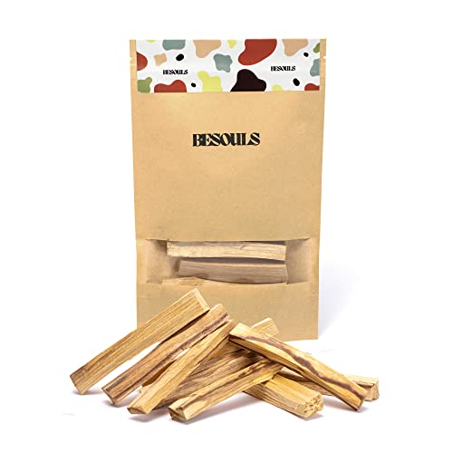 BESOULS - Palo Santo Incienso Natural XL Premium de PERÚ - (5/7ud). - QR Contenido Digital Incluido - Madera Sagrada - 100% Natural y sostenible - Palo Santo para Quemar 50 GR (5/7 ud.)