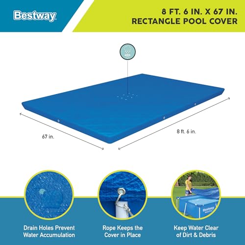 Bestway Cubierta de piscina elevada para 4 estaciones Steel Pro™ 58106, rectangular, 300 x 201 cm, azul