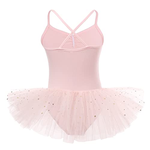 Bezioner Maillot de Danza Tutú Vestido de Ballet sin Mangas Gimnasia Leotardos Algodón Body Clásico para Niñas Rosa 110