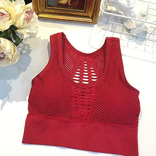 BH 's Women' s Style Sports Fitness Malla sin Tirantes Chaleco Jogger Yoga Ropa Deporte Sujetador Blanco XS, rojo, L