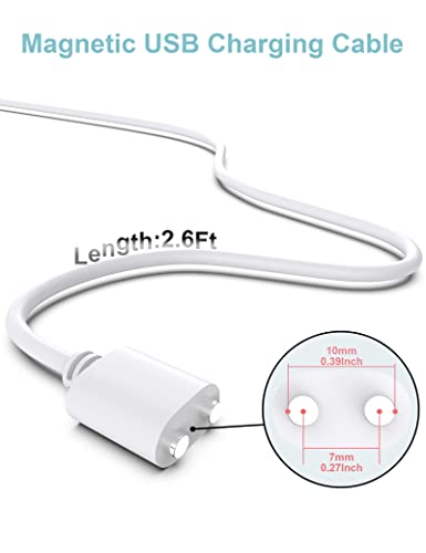 Bicmice Cable de carga magnético USB DC de 2.6 pies (7 mm)
