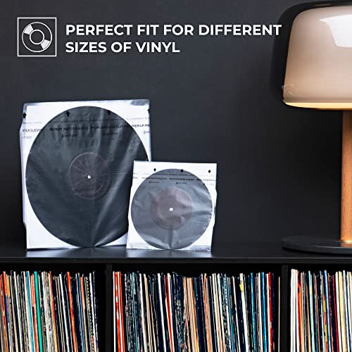 BIG FUDGE Premium Master Fundas Interiores Discos de Vinilo - 30cm x 50 uds. - Fundas de Papel de Arroz Antiestático para Archivar - Funda Vinilos Transparente de 3 Capas para LP