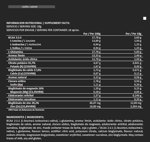 BigMan | Bcca & Glutamina + Electrolyte 300Gr (Limon) | Aminoácidos Essenciales Con Carga de Minerales | Recuperación Muscular | Recuperación Muscular | Ideal Ejercicios Aerobicos o Intensos