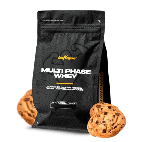BigMan | Multi-Phase | Proteína Secuencial | Proteína de Suero de Leche | Hidrolizado de Proteína | Caseinato Calcico | Péptidos de Glutamina | Gana Masa Muscular (Cookies, 2260)