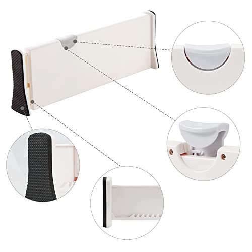 BillyBath Organizadores separadores de cajones, separador de cajones ajustable, juego de 2 separadores de malla para guardar ropa, tocador, baño, cocina, armario, oficina, color blanco