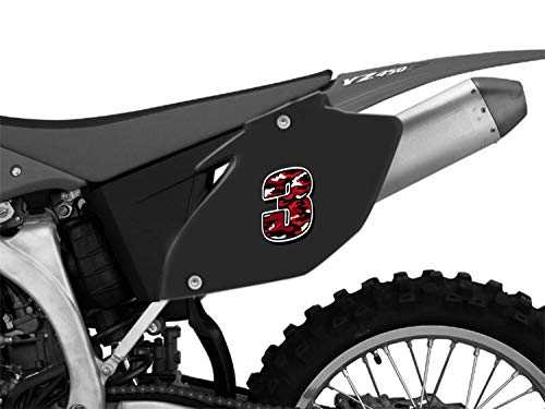 Biomar Labs® 1 x Vinilo Adhesivo Camuflaje Militar Rojo Pegatina Número 3 Camouflage Sticker para Coche Auto Motocross Motosport Start Sport Racing Rally Tuning N 223