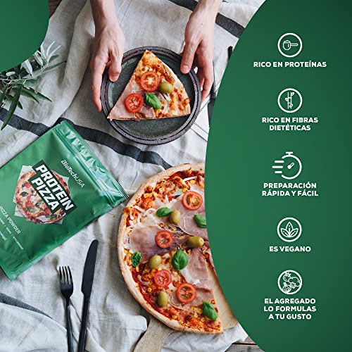 BioTechUSA Protein Pizza, Vegano Polvo de masa para pizza, rica en proteínas y fibras dietéticas, con orégano, 500 g, Tradicional