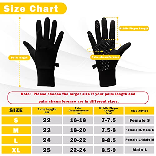 BLUEVER Guantes para Correr, Guantes de Invierno con Pantalla Táctil, Resistentes al Viento, Ligeros, Antideslizantes, Cálidos, para Ciclismo, Conducción, Senderismo, Hombres, Mujeres (M)
