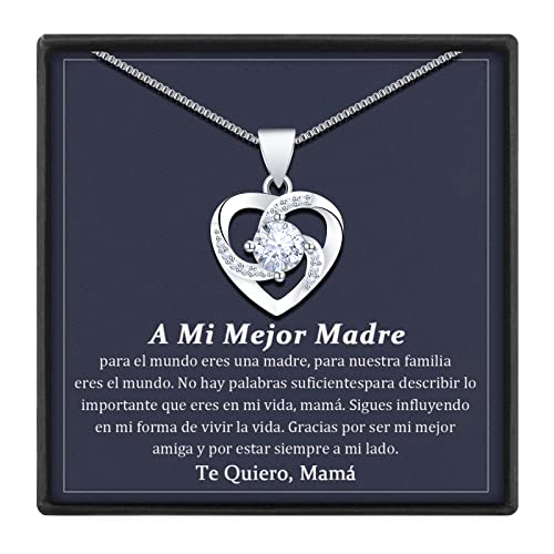 BOCHOI Collar DiA De La Madre Regalo Original Para Mamá Regalos Especiales Para Una Madre Colgante De Plata De Ley 925 En Forma De Corazón Cadena De Mujer Para Cumpleaños O Navidad
