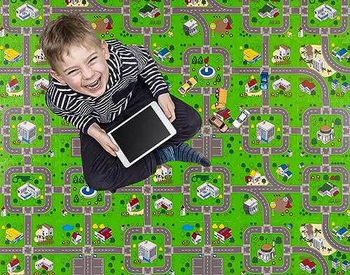 BodenMax Colchoneta Infantil Puzzle Alfombra de Juego para bebés y niños | Testado en Laboratorio | 30x30x1cm | Callejero Urbano | 18 Piezas