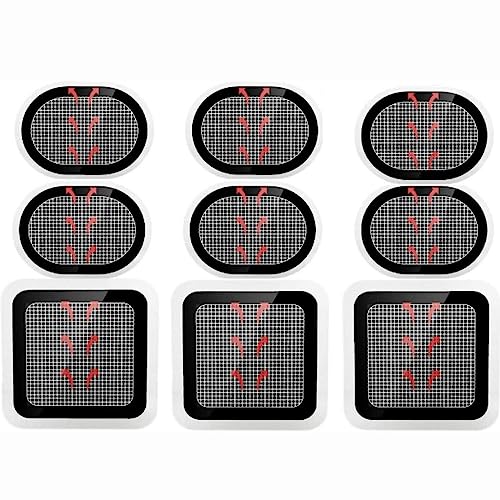 BODYA 9 piezas 3 juegos de almohadillas de gel de repuesto actualizadas almohadillas de electrodos corporales para cinturón de abdominales Slendertone, color negro