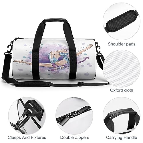Bolsa de deporte para gimnasia rítmica (1) bolsa de gimnasio, bolsa de fin de semana, bolsa de viaje, bolsa de noche, bolsa de natación para niños y niñas, 45 x 23 x 23 cm, Gimnasia Rítmica(1),