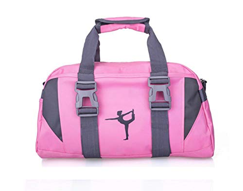 Bolsas deportivas de gimnasio para mujer, bolsa de yoga, ballet, baile, bolsa de lona para niñas, bolsas de noche para niñas, bolsas de fin de semana, Pink, L, Tamaño de equipaje de mano