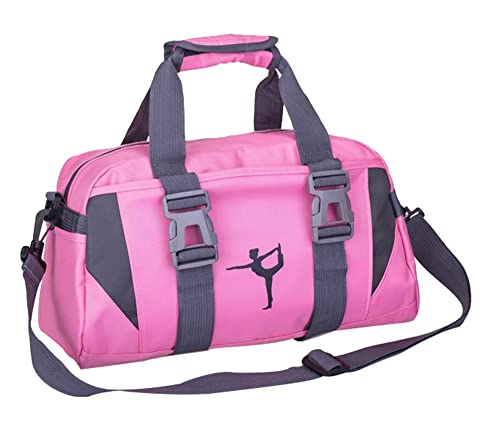 Bolsas deportivas de gimnasio para mujer, bolsa de yoga, ballet, baile, bolsa de lona para niñas, bolsas de noche para niñas, bolsas de fin de semana, Pink, L, Tamaño de equipaje de mano