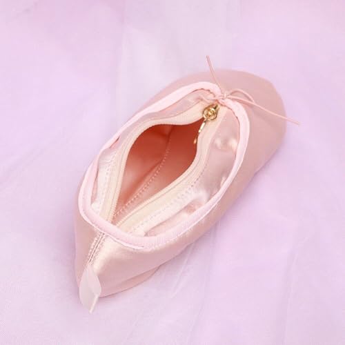 Bolso de Maquillaje de Zapatillas de Ballet, Bolsa de Cosméticos para la Escuela, Estuche de Lápices, Bolsa de Maquillaje con Soporte para Bailarines.