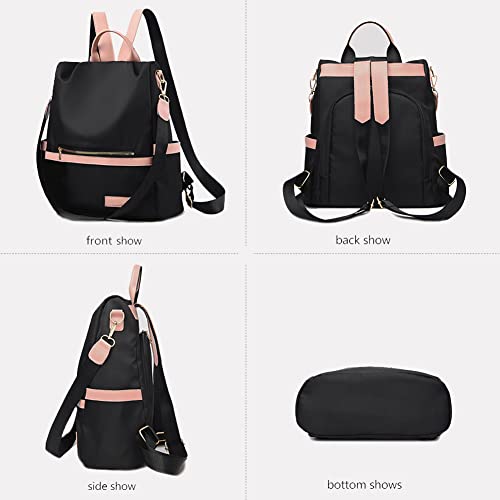 Bolso Mochila Mujer Antirrobo, Moda Portatil Bandolera Casual Regalo, Grande Impermeable Niñas Escolares, para School Viaje - Negro