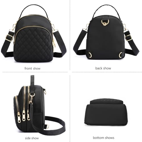 Bolso Mochila Mujer Antirrobo, Moda Portatil Bandolera Casual Regalo, Impermeable Niñas Escolares, para School Viaje Negro