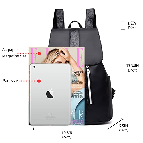 Bolso Mujer de Moda Mochila, Impermeable Antirrobo de Bolsos Portatil Viaje Mujeres Mochilas Niñas Bandolera Casual Pequeña Cuero Negro School Escolares Bolsa