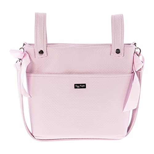 Bolso para Silla de Paseo - Talega para silla de Paseo Rosy Fuentes- Incluye Asa larga para el hombro, bolsillos interiores y lazos - Limpieza Sencilla 0-rosa