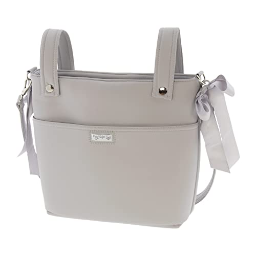 Bolso para Silla de Paseo - Talega para silla de Paseo Rosy Fuentes- Incluye Asa larga para el hombro, bolsillos interiores y Lazos - Limpieza Sencilla 0-gris