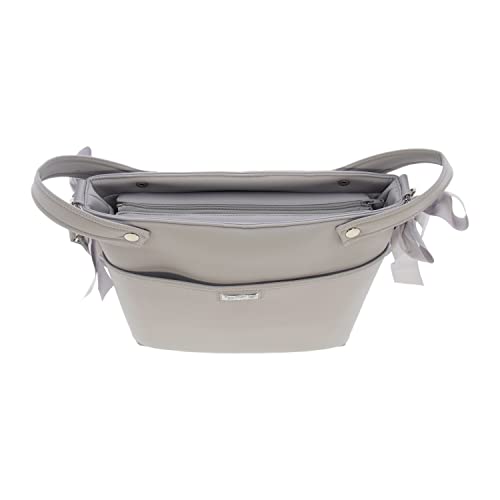 Bolso para Silla de Paseo - Talega para silla de Paseo Rosy Fuentes- Incluye Asa larga para el hombro, bolsillos interiores y Lazos - Limpieza Sencilla 0-gris