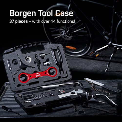 Borgen Maletín de Herramientas para Bicicletas - 37 Piezas - Juego de Herramientas - Juego de reparación de Bicicletas - Adecuado para MTB, Bicicleta de Carretera, Bicicleta de Ciudad, E-Bike