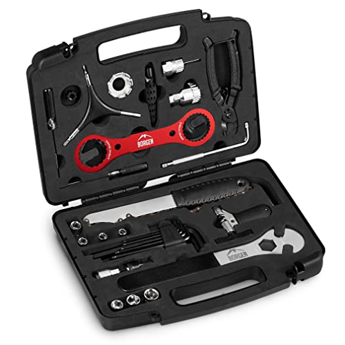 Borgen Maletín de Herramientas para Bicicletas - 37 Piezas - Juego de Herramientas - Juego de reparación de Bicicletas - Adecuado para MTB, Bicicleta de Carretera, Bicicleta de Ciudad, E-Bike