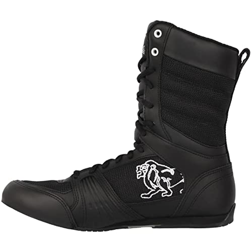 Botas de boxeo para mujer Lonsdale, calzado deportivo de cordones de corte medio, color Negro, talla 6.5 UK