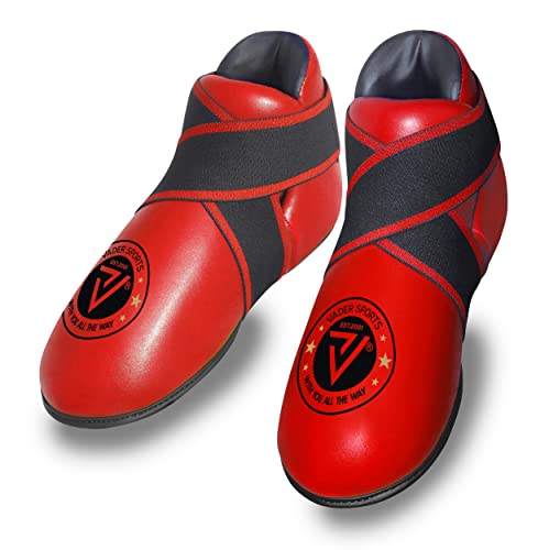 Botas de Kickboxing para Niños/Adultos - Color Rojo - Semi / Full Contact - Distintas Tallas - Rojo, L/Grande (adultos) - Talla 42 a 44.5, Polipropileno